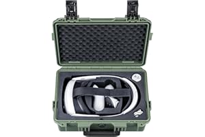 Lykus Titan OQ200 Valigia Custodia Case (Verde) per Quest 3S/Quest 3/Quest 2, Adatta al Cinturino Elite, Migliore Protezione [SOLO VALIGIA]