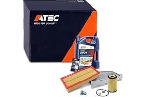 ‎ATEC GERMANY ATEC Germany Inspektionspaket Filterset mit 1x Ölfilter, 1x Luftfilter, 1x Innenraumfilter (Aktivkohle), 1x Motoröl 5W-30 WIV ECO SAE 5 l, 1x Ölablassschraube mit Dichtring