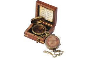 TRUST IN THE LORD AND GILBERT & SONS TUBAZ Thoreau's Go Confidently Quote Engraved Compass with Wooden Box - Religious & Christian Gifts for Men, Camping & Graduation Day