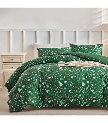 Housse De Couette 240x260 Cm Fleurs 3D Vert Gris – Parure De Lit Microfibre 2 Personnes Ultra Douce + 2 Taies 65x65