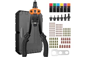 AMTOVL Pince à Riveter Écrou 13” Pince à Insert Fileté Ecrou a Sertir M3 M4 M5 M6 M8 M10 Pinces à Rivets Inserts Écrous en Acier au Carbone avec clé