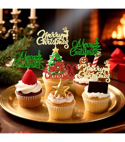 Noël Gâteau Toppers,13 Pcs Decoration Gateau Noel – 1 Topper de Gâteau de Noel, Santa Cake Topper & 12 Toppers de Cupcake de Noel, Parfaites pour Noël Gâteau Toppers,13 Pcs Decoration Gateau Noel – 1 Topper de Gâteau de Noel, Santa Cake Topper & 12 Toppers de Cupcake de Noel, Parfaites pour