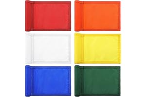 Oudain 6 Pieces Golf Flag Golf Target Flag with Tube Inserted Waterproof Putting Golf Flags 420D Nylon Mini Pin Flags for Yard Indoor Outdoor Backyard Garden Portable Golf Flag, 8 x 6 Inch (Simple)