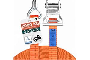 ‎CARGO VA INTELLIGENT VEHICLE ACCESSORIES Schwerlast Spanngurte mit Ratsche 2000kg 6M 35MM – TÜV/GS (DIN EN 12195-2) – Zurrgurte mit Haken in Profiqualität [2er Set]