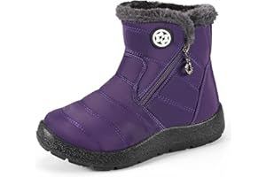 KVbabby Stivali da Neve Bambini Scarpe Invernali Neve Boots Flat Cerniera Stivaletti per Ragazzi Ragazze