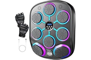 CHICDWELL Smart Music Boxing Machine, 8-Target Wall Punching Pad with Side Hook Zones, Bluetooth Stereo, LED Rhythm Lights, 9-Speed & Mode Adjustment, Boxing & Fitness Machine for Adults & Kids