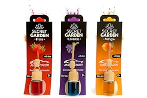 SECRET GARDENS Ambientador para Coche | Duradero y Fresco | Elimina Olores y Deja un Aroma Agradable | Fácil de Colocar | Para Vehiculo, Hogar, Oficina