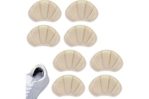 IMPODITIONGS 4 Pares Almohadillas para Talón, Almohadillas de tacón de esponja, Tacón Plantillas Autoadhesivas, Protección de los pies para evitar roces y ampollas, Para mujeres y hombres(Beige)