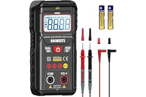 KAIWEETS Multimetr cyfrowy KM200s True RMS, 4000 zliczeń, bezdotykowy tester napięcia, autoranging, inteligentny woltomierz do napięcia AC/DC, rezystancji, tester ciągłości