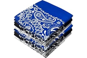 EVERY-VILLE Where EVERYone is Welcome 6 Pack Black Blue White Bandana for Women Men Gift Packaging - Cowgirl Cowboy Accessories Scarf Headband Neckerchief