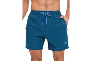 APTRO Mens Swim Shorts Quick-Dry Mesh Lining Summer Beach Shorts 4-Way Stretch Swim Trunks with Zipper Pockets
