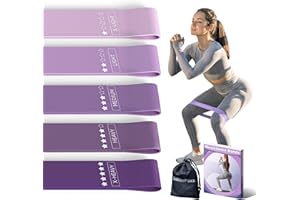 JAKKOFOXX Resistance Loop Exercise Bands, Resistance Bands Exercise Bands for Home Fitness, Stretching, Strength Training, Physical Therapy,Elastic Workout Bands for Women Men Kids, Set of 5