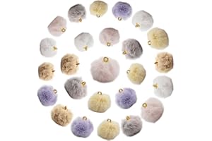 QIUMING pompon colorati 20mm Pom Pom Ornamenti Charms Appeso Fai da Te Pelliccia Coniglio Pompon Mini Pompon Craft pompon per il crafting Per Braccialetto Collane Portachiavi Monili Che Fanno (60)