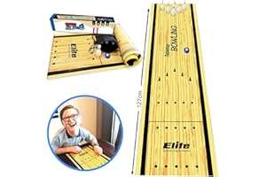 TourKing Mini Bowling Set for Kids & Adults - Compact Tabletop Bowling Game with 6 Pins & 2 Balls