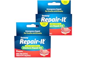 Dentemp Repair-It Advanced Formula Denture Repair Kit (Pack of 2) - Mend Cracks & Replace Loose Teeth