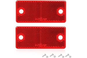 DARKGUARD Réflecteur de Remorque,Réflector Rectangulaire Visser Homologué E9,90x40x8mm, Catadioptre Remorque Rouge pour RV Caravanes Camion Bicyclette Tracteur (Rouge-Rectangulaire-Visser-2pièces