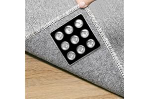 Fowooyeen Adesivi Antiscivolo per Tappeti, 12 Pezzi Silicone Tappeto Gripper Antiscivolo, Ferma Impedisce al Tappeto di Spostarsi o Arricciarsi, Nastro per Moquette Tagliabile e Lavabile, Nero