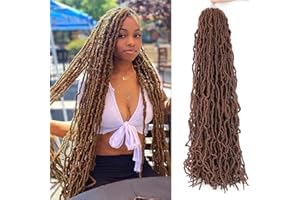 MLETULIPS Faux Locs Crochet Hair Goddess Locs Crochet Hair 6 Packs Pre-Looped Soft Dreadlocks New Fuax Locs Crochet Hair for Women (30#, 24)