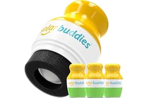 Applicateur de crème solaire Solar Buddies - Pack de 3 Vert - Applicateur de crème solaire et de lotion rechargeable à éponge pour enfants, adultes et familles - Contient 100 ml