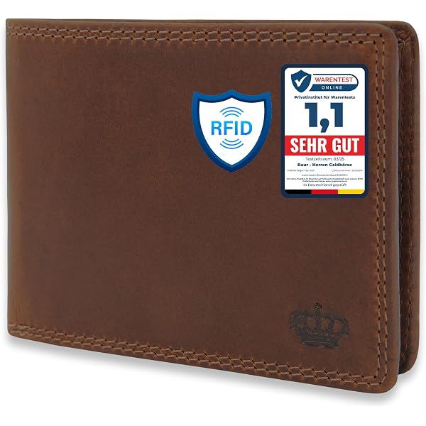 BROWN BEAR Men's RFID Blocking Wallet - Slim Nappa Leather Bifold With 9 Pockets | Gift Boxed, 6 Month Warranty - View #8