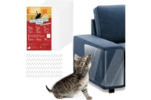 VavoPaw Protezione Graffi Gatto [16 Pezzi], Protezioni per Mobili per Divani Nastro Adesivo Antigraffi per Gatti Proteggi Divano Gatti Graffi Trasparente PVC con Viti AntiGraffio Protector per Divano