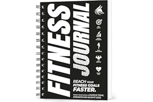 Clever Fox Fitness & Workout Journal/Planner Daily Exercise Log Book to Track Your Lifts, Cardio, Body Weight Tracker – Spiral–Bound, Laminated Cover, Thick Pages, A5 (Black and White)