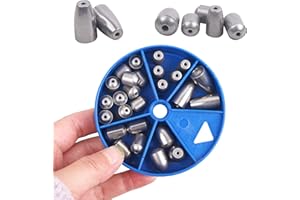 SHADDOCK Fishing Sinker Weights Assortment Kit, 26pcs/Box Iron Fishing Weights Set Egg Weights Bass Casting Sea Fishing Weights for Saltwater Freshwater