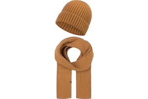 Indicode Unisex Geyser Winter-Set Mütze & Schal | Strick Wintermütze Winterschal