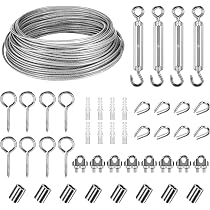 16-teiliges Edelstahlseil-Kit – 4 Spannschlösser, 8 Schlaufen, 4 Seilklemmen, 3 Mm Drahtseilzubehör Aus V2A, Rostfrei, Für Zelt, Wäscheleine & Geländer