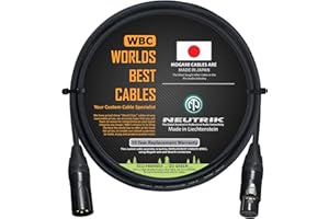 WORLDS BEST CABLES 1.5 Meter – Quad Balanced Microphone Cable CUSTOM MADE using Mogami 2534 wire and Neutrik NC3MXX-B Male & NC3FXX-B Female XLR Plugs.