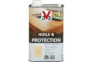 V33 Huile & protection pour meubles et boiseries, Incolore 0,5L