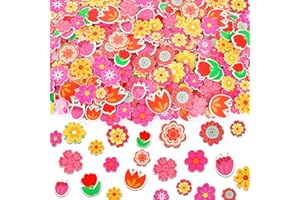 JULBEAR Flower Foam Sticker, 300Pcs Bulk Spring Self-Adhesive Foam Stickers Colorful Mixed Stickers for Kids Party DIY Crafts Favor Decorations Supplies(Flower Style)