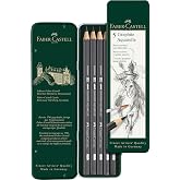 Faber-Castell Graphite Aquarelle Kurşun Kalem Seti, 5&rsquo;li, Metal Kutu, HB-2B-4B-6B-8B, Siyah Naturel, Suda &Ccedil;&ouml;z&uuml;n&uuml;r, Teknik &Ccedil;iz