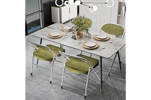 PIPIPOXER Furniture Lot de 4 chaises pliantes en tissu douillet et cadre en acier Vert 40 x 40 x 80 cm