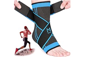 Mata1 - Ankle Brace for Men & Women - Foot Wrap for Plantar Fasciitis, Sprain, Achilles & Tendonitis Support - Adjustable Compression Sleeve w/Elastic Straps