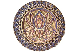 Lrtzizy Lotus Flower Mandala-Art Wall, Lotus Flower Mandala Metal Wall Hanging for Room Decoration Wall Art (A)