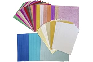 LGIFUTMAX A4 Glitter Craft Paper, 57 Sheets 28 Colors 250gsm Sparkle Cardstock, Shiny Glitter Paper for Holiday Crafts, Gift Wrapping, Scrapbooking, DIY Projects, Decorations