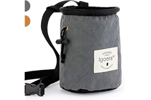 Igoera Chalk Bag per Arrampicata I Rivestimento Speciale per Perfetta distribuzione Magnesite | Sacca Robusta e Resistente per Una Maggiore Sicurezza (Grigio)