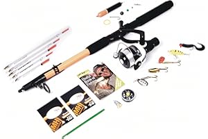 FLADEN Matt Hayes Adventure (1.8m/6ft) Multi-Species All Round Telescopic Complete Fishing Set with Rod Reel Line Hooks and Spinners [99-6085050]