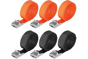 ATOTOP Pasek mocujący Pasek napinający, 6 sztuk pasków napinających z blokadą zaciskową 1m 2,5m 4m, pasy mocujące do bagażnika motocyklowego, możliwość obciążenia do 250 kg (6PCS 2,5 cm x 4 m)