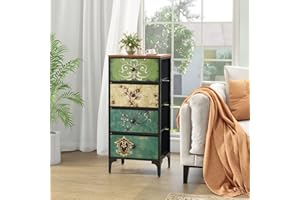 LYNCOHOME Komoda z 4 szufladami, stolik nocny, komoda, szuflada, szafka do przechowywania w kuchni, biurze, przedpokoju, w stylu wiejskim