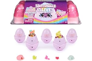 HATCHIMALS Alive, Rainbow Splash Egg Carton Toy with 5 Mini Figures in Colour-Reveal Eggs & 10 Accessories, Kids’ Toys for Girls & Boys Aged 3+