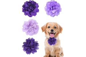 BIPY Small Dogs Collar Flowers Bows Puppies Cats Floral Collar Charms Accessories Slides Detachable Grooming Attachment for Costume Birthday Wedding Festival