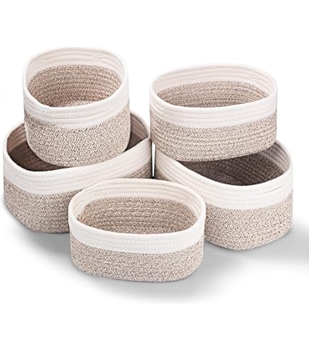 3 stuks Witte Opbergmanden - 20cm x 15cm x 6cm