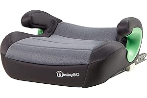 babyGO Asiento elevador Bursa III según la nueva norma I-Size – Asiento elevador para niños con Isofix ajustable – Asiento infantil/asiento de coche para niños (aprox. 15 – 36 kg) Gris