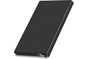SNDIA Metal RFID Protected Pop Up Smart Credit Debit Card Holder Wallet for Men Women -(6x0.9x9.5 cm, Black)