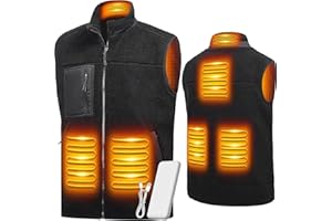 LABCOOL Beheizbare Weste Herren Damen - Heizweste aus Fleece, USB-Betrieb mit 10000mAh Powerbank - mit 6-Zonen-Heizung & 3 Temperaturstufen - maschinenwaschbar