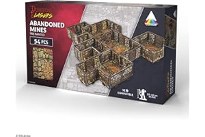 Dungeons & Lasers Vorlackierte Gelände-Sets für DND- und Tisch-RPG-Spiele – 5E kompatibel mit Miniaturen im Maßstab 28 mm - 32 mm – modulares Design für schnelle Montage (verlassene Minen)