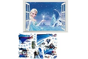 KIBI STORE Kibi Adesivi Muro Frozen Camera Da Letto Bambini Adesivo Muro Bambini Disney Adesivi Murali Cameretta Frozen stickers Muro Frozen Stickers Muro Elsa Adesivo Da Parete Decorazione Da Parete