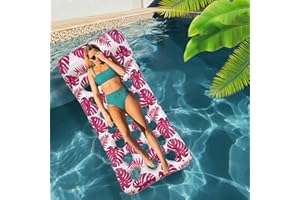Emafymb Hamaca de Agua, 4 en 1 Colchoneta Piscina Adultos, Hamaca Inflable para Piscina, Flotante Colchoneta Piscina, Hamaca Flotante Piscina para Piscina, Playa, Fiestas, Océano (B)
